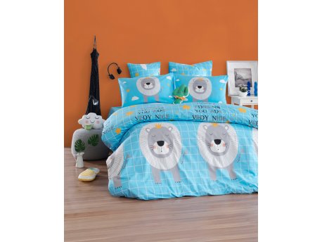 L`ESSENTIEL MAISON Ranforce posteljina (200 x 220) Aslan Kral Blue