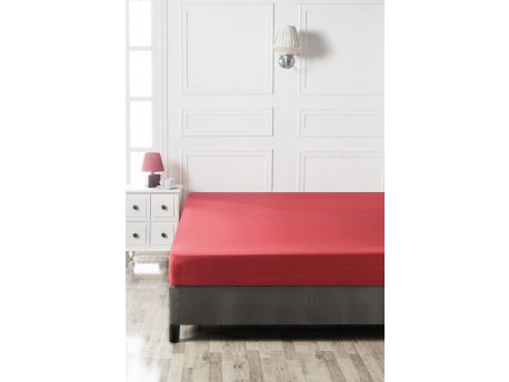L`ESSENTIEL MAISON Ranforce dušečni čaršav (140 x 190) Red