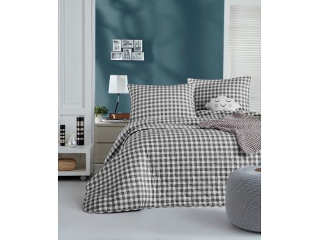 L`ESSENTIEL MAISON Ranforce prekrivač Pled Black
