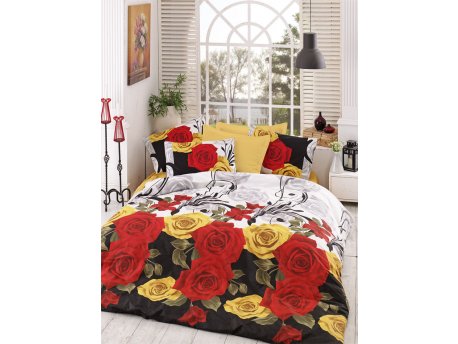 L`ESSENTIEL MAISON Ranforce komplet posteljina (160 x 220) Bionca Perla Yellow