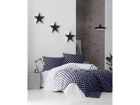L`ESSENTIEL MAISON Ranforce posteljina (135 x 200) Puanline Dark Blue