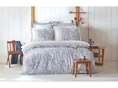 L`ESSENTIEL MAISON Ranforce posteljina (140 x 200) Paisley Blue