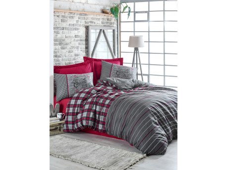 L`ESSENTIEL MAISON Ranforce posteljina (155 x 200) Jonas Claret Red