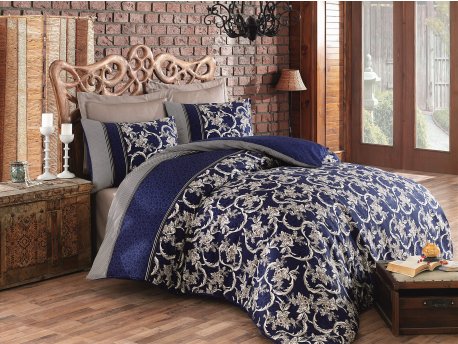 L`ESSENTIEL MAISON Satenska posteljina (200x200) Pera Dark Blue
