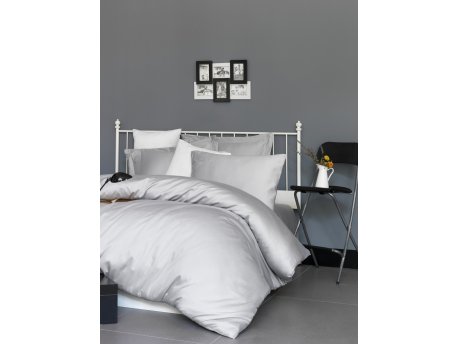 L`ESSENTIEL MAISON Satenski dušečni čaršav (160x200) De Light Grey