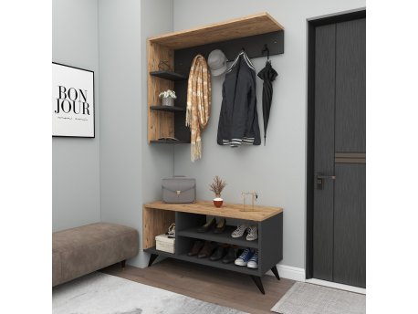 HANAH HOME Cipelarnik Samle Atlantic Pine Anthracite