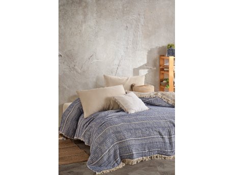 L`ESSENTIEL MAISON Prekrivač Etno Blue
