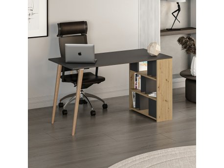HANAH HOME Radni sto Pina Anthracite Oak