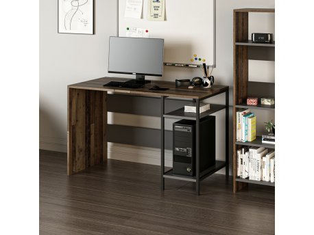 HANAH HOME Radni sto Tiran Shelf Walnut Anthracite