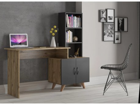 HANAH HOME Radni sto Sasha Anthracite Atlantic Pine