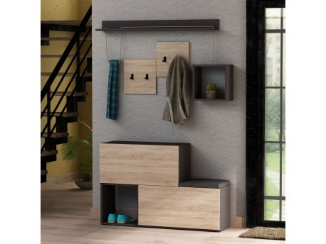 HANAH HOME Cipelarnik sa čivilukom Holdon Anthracite Sonomo