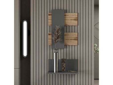 HANAH HOME Zidna polica Belita Oak Anthracite