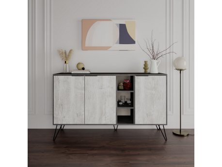 HANAH HOME Komoda Clara Grey White