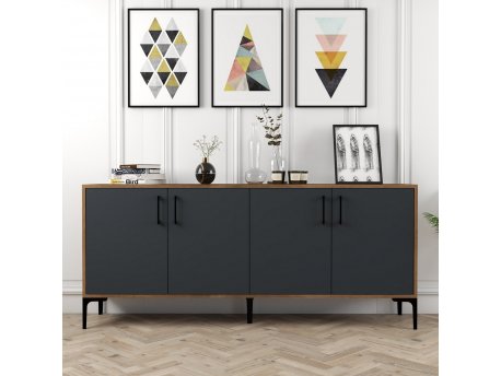 HANAH HOME Komoda Kiev Walnut Anthracite