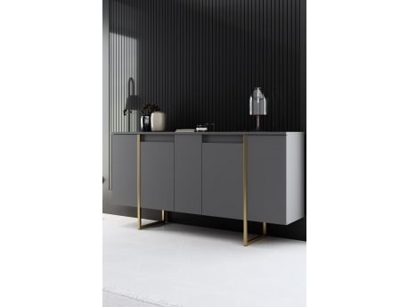 HANAH HOME Komoda Luxe Anthracite Gold
