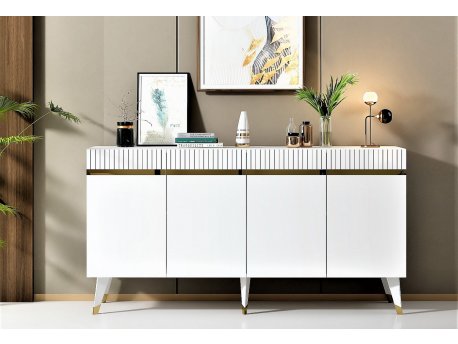 HANAH HOME Komoda Defne White Gold