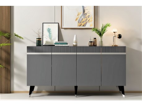 HANAH HOME Komoda Defne Anthracite Silver