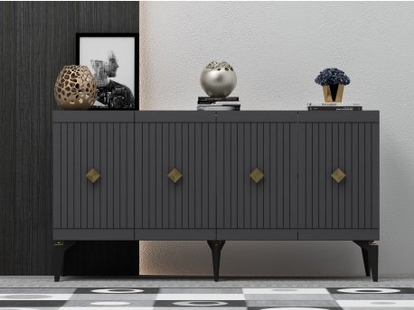 HANAH HOME Komoda Midas Anthracite Gold