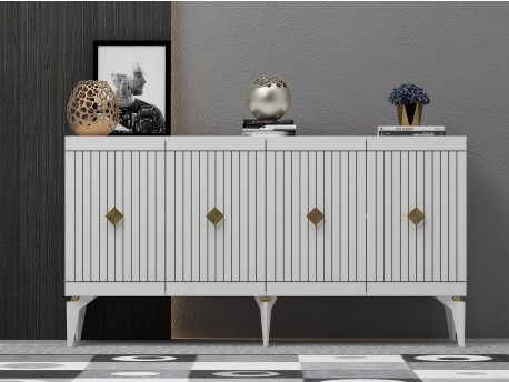 HANAH HOME Komoda Midas White Gold