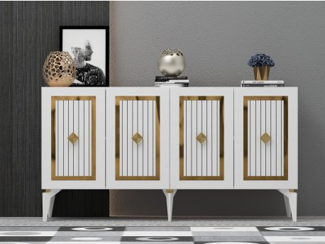 HANAH HOME Komoda Nora White Gold