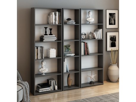 HANAH HOME Polica Genis Kitaplik Anthracite