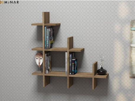 HANAH HOME Zidna polica 3Gen Oak