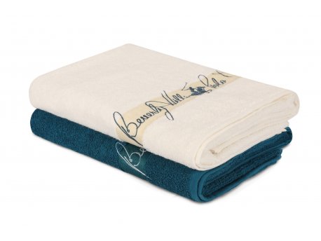 L`ESSENTIEL MAISON Set 2 peškira 409 Cream Dark Petrol Blue