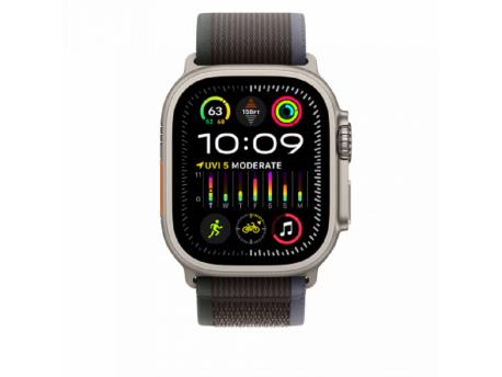 APPLE Watch Ultra2 Cellular, 49mm Titanium Case w Blue/Black Trail Loop - M/L (mrf63se/a)