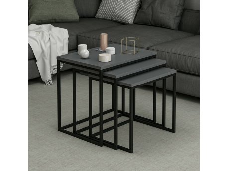 HANAH HOME Set stolova Evia Anthracite