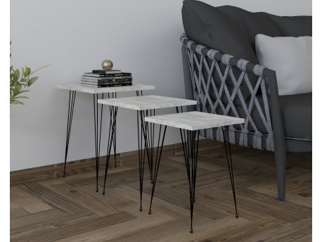 HANAH HOME Set stolova Mali Black Cyrstal
