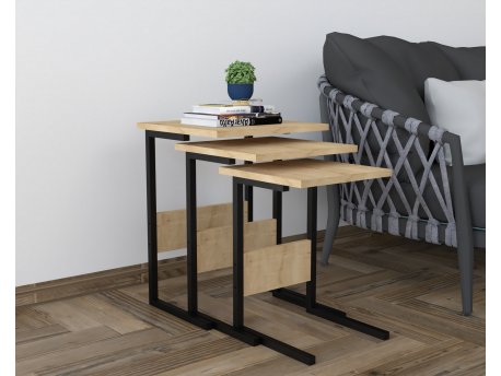 HANAH HOME Set stolova Sali Black Sapphire Oak