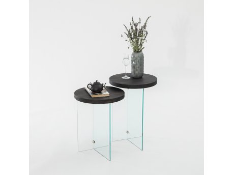 HANAH HOME Set stolova Serenity 2 Anthracite Transparent