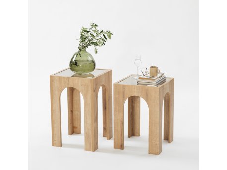 HANAH HOME Set stolova Seine 2 Oak Transparent