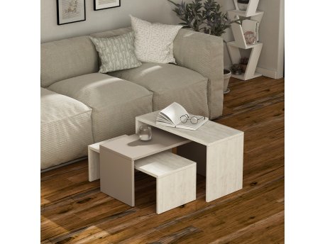 HANAH HOME Set stolova Kanta Ancient White Light Mocha Ancient White