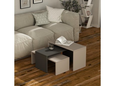 HANAH HOME Set stolova Kanta Light Mocha Anthracite Light Mocha