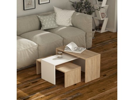 HANAH HOME Set stolova Kanta Oak White Oak