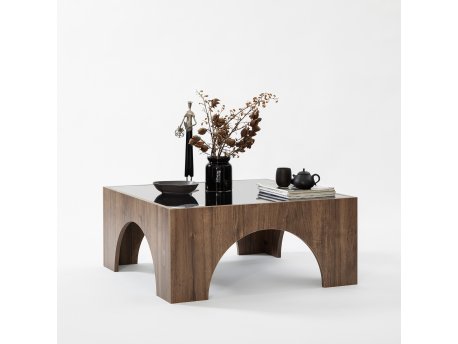 HANAH HOME Sto za dnevnu sobu Seine Walnut Dark Grey