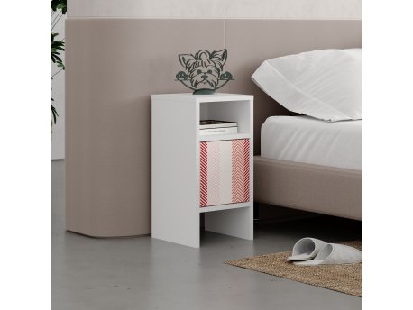 HANAH HOME Noćni stočić Grandma's White Zigzag