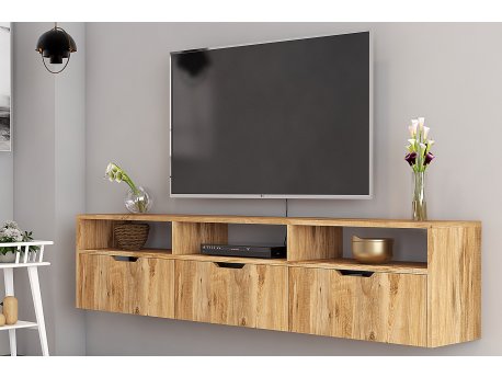 HANAH HOME TV polica Denoya 3 Kapakli Atlantic Pine