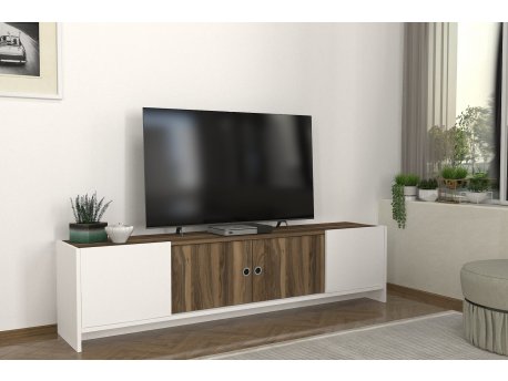 HANAH HOME TV polica Bonnel White Walnut