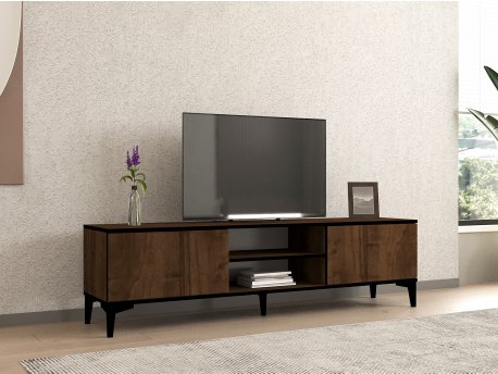 HANAH HOME TV polica Erem Walnut Black