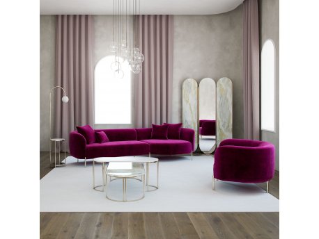 Atelier del Sofa Ugaona garnitura Macaroon Fuchsia