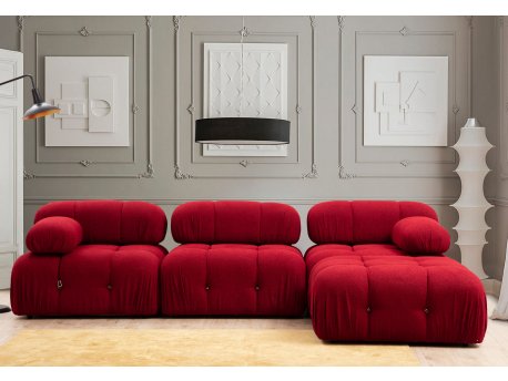 Atelier del Sofa Ugaona garnitura Bubble Corner ( L1 O1 1R Puf) Red