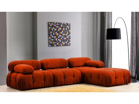 Atelier del Sofa Ugaona garnitura Bubble Corner ( L1 O1 1R Puf) Tile Red