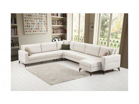 Atelier del Sofa Ugaona garnitura Kristal Rest 3+Corner+3 Beige