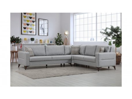 Atelier del Sofa Ugaona garnitura Kristal 3+Corner+2 Light Grey