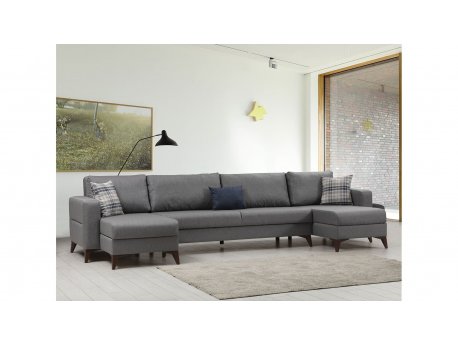 Atelier del Sofa Ugaona garnitura Kristal Rest 2+Corner v2 Dark Grey