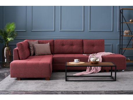 Atelier del Sofa Ugaona garnitura Manama Corner Sofa Bed Left Claret Red