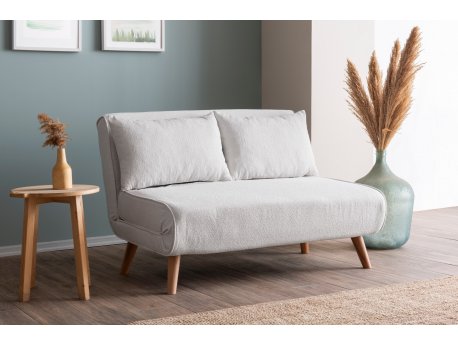 Atelier del Sofa Dvosed Folde 2 Seater Teddy Fabric Cream