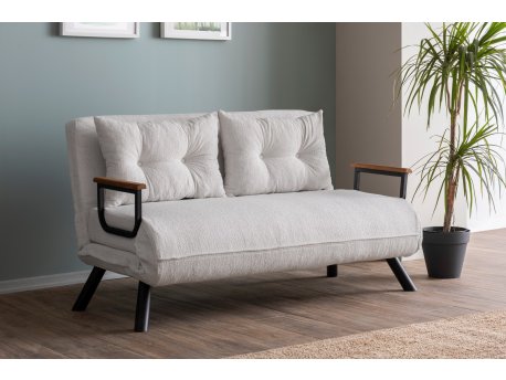 Atelier del Sofa Dvosed Sando 2 Seater Teddy Fabric Cream